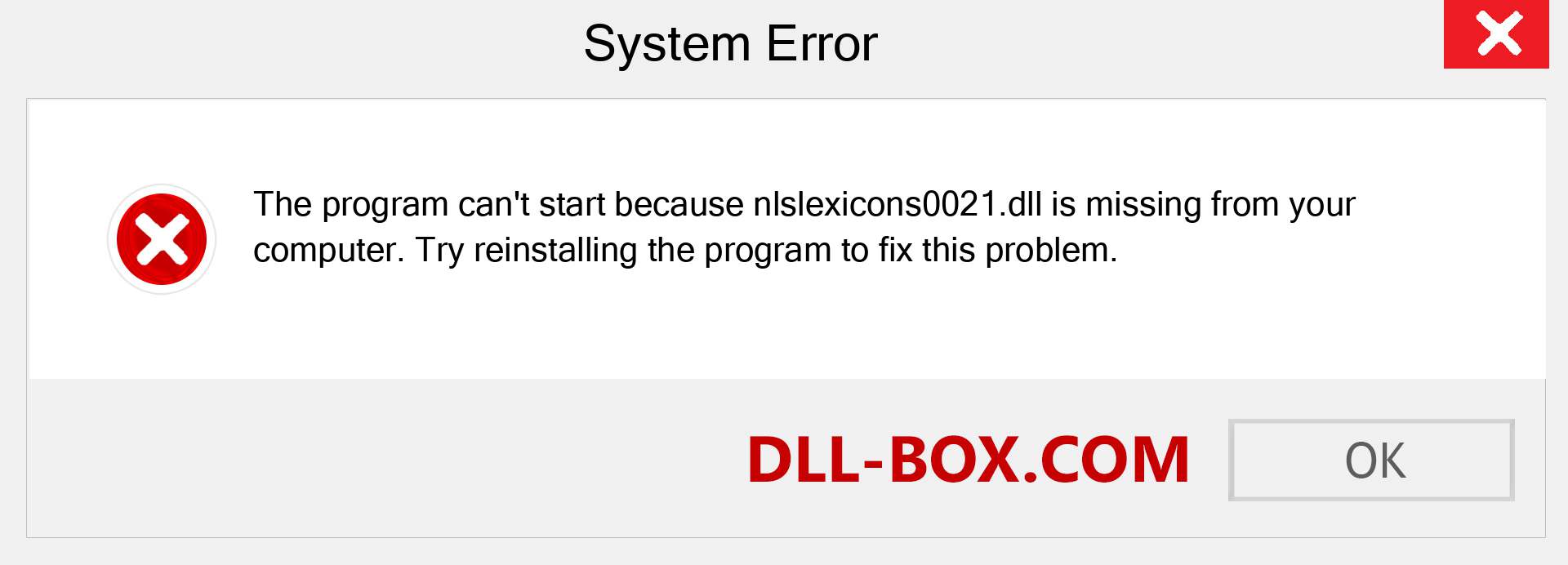  nlslexicons0021.dll file is missing?. Download for Windows 7, 8, 10 - Fix  nlslexicons0021 dll Missing Error on Windows, photos, images